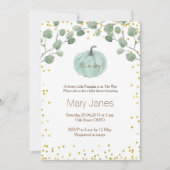 Het is een jongen pompoen baby shower waterverf kaart (Voorkant)