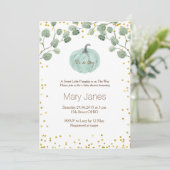 Het is een jongen pompoen baby shower waterverf kaart (Staand voorkant)