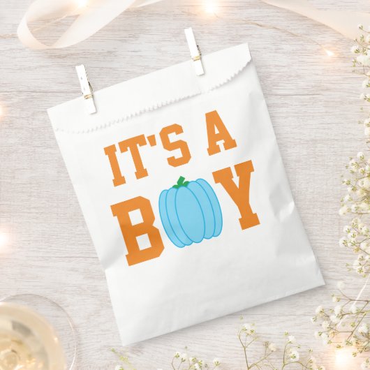 Het is een jongen pompoen. bedankzakje (Geknipt)