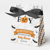 "Het is een jongen" pompoen Halloween Baby shower Bedankdoosjes (Voorkant Zijde)