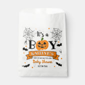 "Het is een jongen" pompoen Halloween Baby shower Bedankzakje (Voorkant)