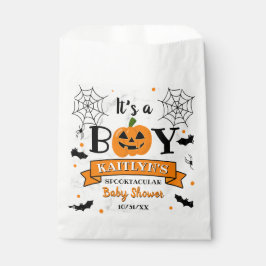 "Het is een jongen" pompoen Halloween Baby shower Bedankzakje