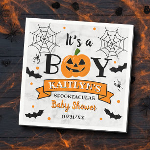 "Het is een jongen" pompoen Halloween Baby shower Servet