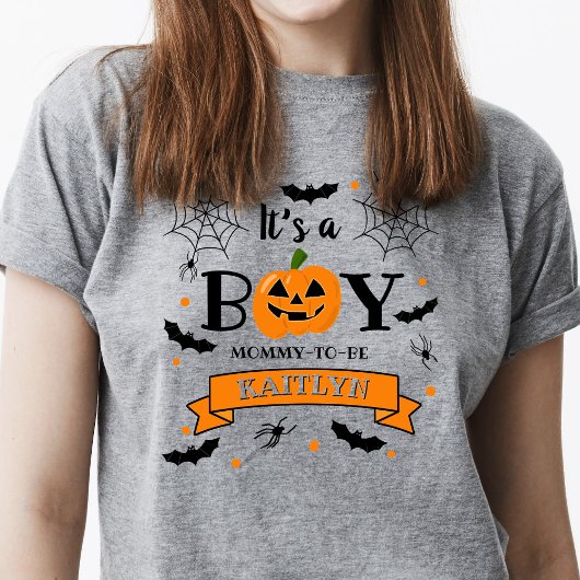 "Het is een jongen" pompoen Halloween Baby shower T-shirt