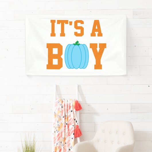 Het is een jongen pompoen. spandoek (Insitu)