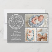 Het is een jongen! postzegels aankondiging (Voorkant)