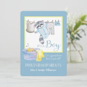 Het is een Jongen - Proud Grandparent Announcement Kaart (Staand voorkant)