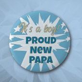 Het is een jongen! Proud Papa Button