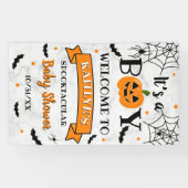 "Het is een jongen" Pumpkin Halloween Baby shower  Spandoek (Horizontaal)