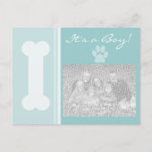 Het is een jongen! Puppy Briefkaart (Voorkant)