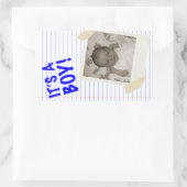 Het is een jongen rechthoekige sticker (Tas)