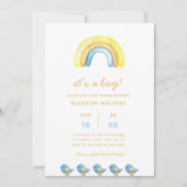 Het is een jongen regenboog baby shower kaart (Voorkant)