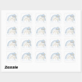 Het is een Jongen Regenboog Blauwe Pastel Baby Sho Vierkante Sticker (Vel)
