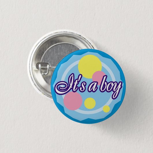 Het is een jongen! ronde button 3,2 cm (Voorkant /achterkant)