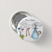 Het is een jongen! ronde button 3,2 cm (Voorkant /achterkant)