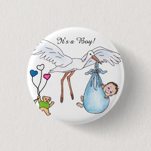 Het is een jongen! ronde button 3,2 cm (Voorkant)