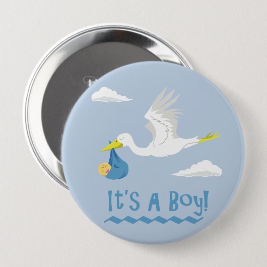 Het is een jongen! ronde button 4,0 cm (Voorkant /achterkant)