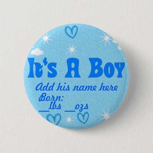Het is een jongen. ronde button 5,7 cm (Voorkant)