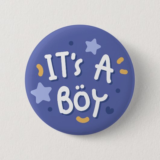 Het is een jongen ronde button 5,7 cm (Voorkant)