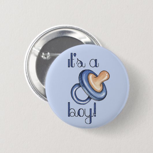 Het is een jongen! ronde button 5,7 cm (Voorkant /achterkant)