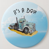 Het is een jongen! ronde button 6,0 cm (Voorkant)