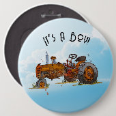 Het is een jongen! ronde button 6,0 cm (Voorkant /achterkant)