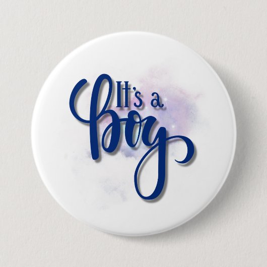 Het is een jongen ronde button 7,6 cm (Voorkant)