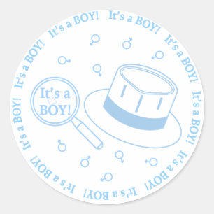 Het is een jongen! ronde sticker