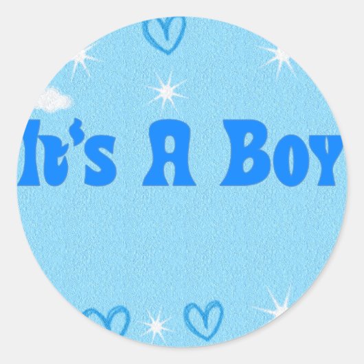 Het is een jongen_ ronde sticker (Voorkant)