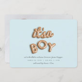 Het is een jongen! Roos goud/BLUE Aankondiging (Voorkant / Achterkant)