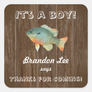 Het is een jongen Rustic die Napkins Vist Vierkante Sticker