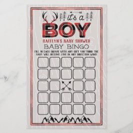 Het is een jongen! Rustic Geploade Baby Bingo