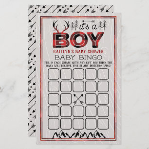 Het is een jongen! Rustic Geploade Baby Bingo