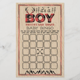 Het is een jongen! Rustic Geploade Baby Bingo