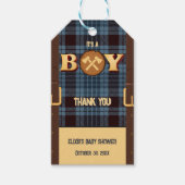 Het is een jongen Rustic Lumberjack Flannel Baby s Cadeaulabel (Voorkant)