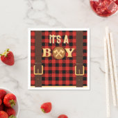 Het is een jongen Rustic Lumberjack Flannel Baby s Servet (Insitu)