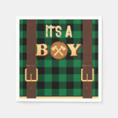 Het is een jongen Rustic Lumberjack Flannel Baby s Servet (Voorkant)