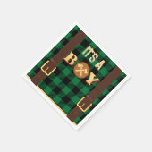 Het is een jongen Rustic Lumberjack Flannel Baby s Servet (Hoek)