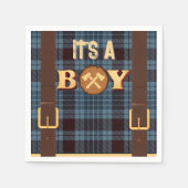 Het is een jongen Rustic Lumberjack Flannel Baby s Servet (Voorkant)