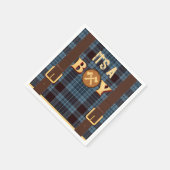 Het is een jongen Rustic Lumberjack Flannel Baby s Servet (Hoek)