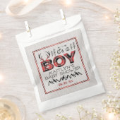 Het is een jongen! Rustic Play Lumberjack Baby sho Bedankzakje (Geknipt)