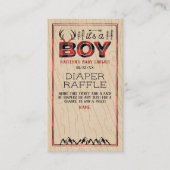 Het is een jongen! Rustic Play Lumberjack Baby sho Informatiekaartje (Voorkant)