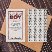 Het is een jongen! Rustic Play Lumberjack Baby sho Informatiekaartje
