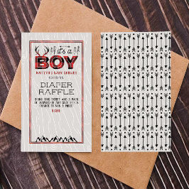 Het is een jongen! Rustic Play Lumberjack Baby sho Informatiekaartje
