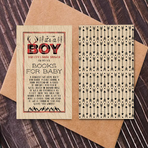 Het is een jongen! Rustic Play Lumberjack Baby sho Informatiekaartje