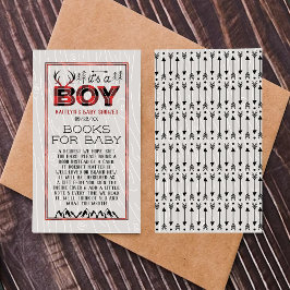 Het is een jongen! Rustic Play Lumberjack Baby sho Informatiekaartje