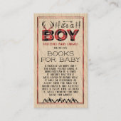 Het is een jongen! Rustic Play Lumberjack Baby sho Informatiekaartje (Voorkant)