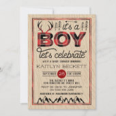 Het is een jongen! Rustic Play Lumberjack Baby sho Kaart (Voorkant)