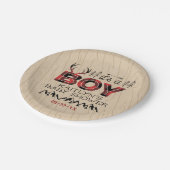 Het is een jongen! Rustic Play Lumberjack Baby sho Papieren Bordje (Gekanteld)