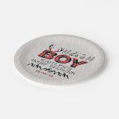 Het is een jongen! Rustic Play Lumberjack Baby sho Papieren Bordje (Gekanteld)